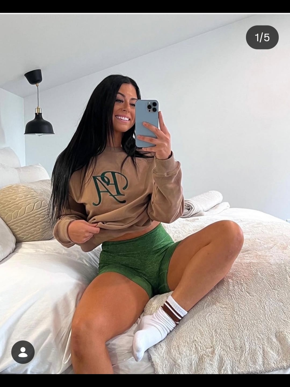 P'tula Active Crewneck Tan And Green